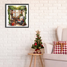 Load image into Gallery viewer, Diamond Painting - Full Round - green curtain sofa (30*30CM)
