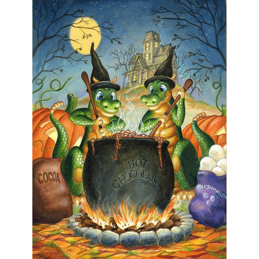 Diamond Painting - Full Round - Green dinosaur soup (30*40CM)