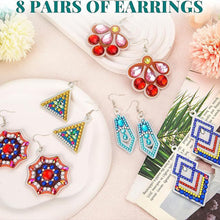 Load image into Gallery viewer, 8 Pairs Double Sided Diamond Painting DIY Earring Making Kit for Women Girls (5)
