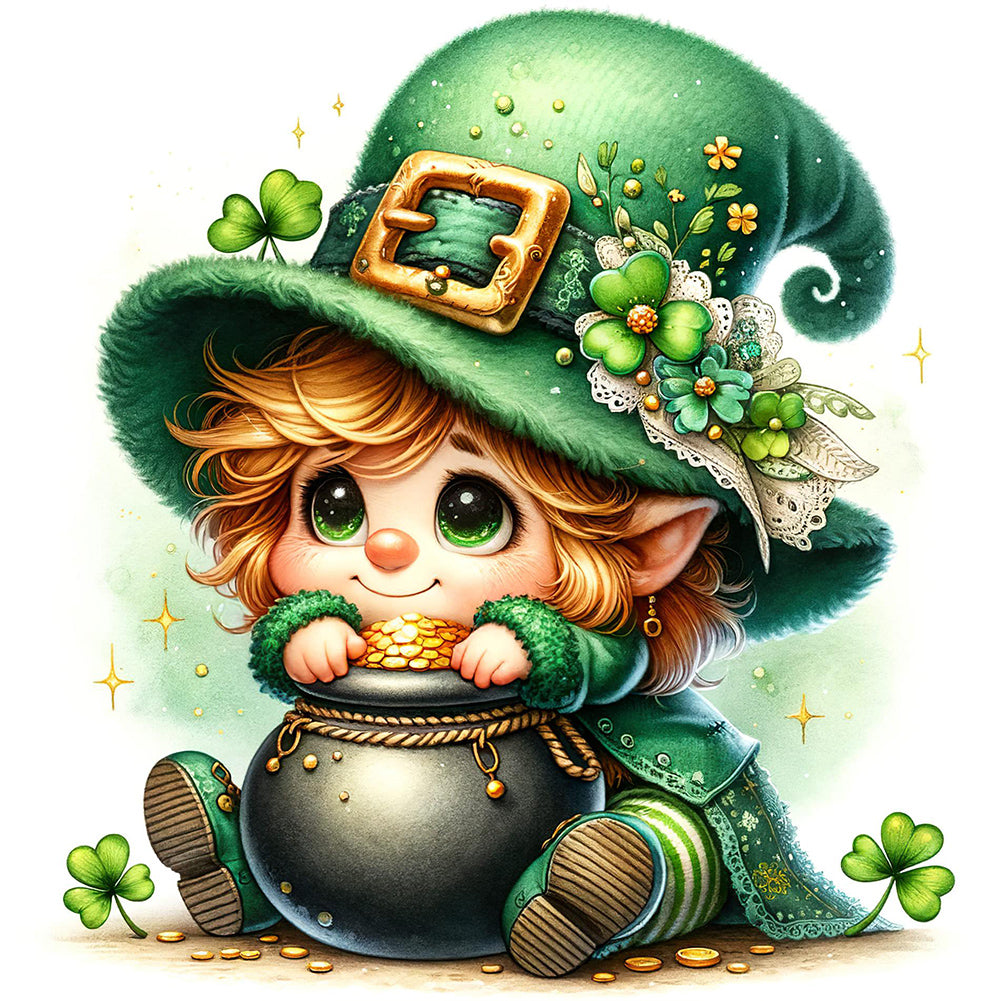 Diamond Painting - Full Round - Four-leaf clover spirit (30*30CM)