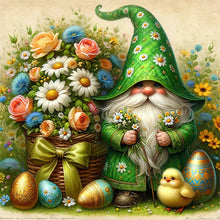 Load image into Gallery viewer, Diamond Painting - Full Round - easter flower gnome (30*30CM)

