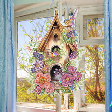 Load image into Gallery viewer, Acrylic Single Side Flower Birdcage Diamond Painting Hanging Pendant Home Decor
