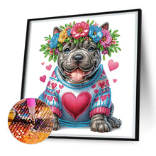 Load image into Gallery viewer, Diamond Painting - Partial Special Shaped - Garland Pitbull (30*30CM)
