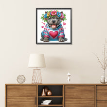 Load image into Gallery viewer, Diamond Painting - Partial Special Shaped - Garland Pitbull (30*30CM)
