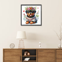 Load image into Gallery viewer, Diamond Painting - Partial Special Shaped - Garland Rottweiler (30*30CM)
