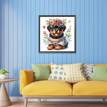 Load image into Gallery viewer, Diamond Painting - Partial Special Shaped - Garland Rottweiler (30*30CM)
