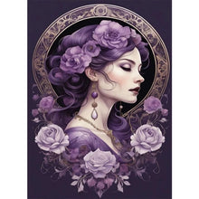 Load image into Gallery viewer, Diamond Painting - Full Square - purple flower woman (40*55CM)
