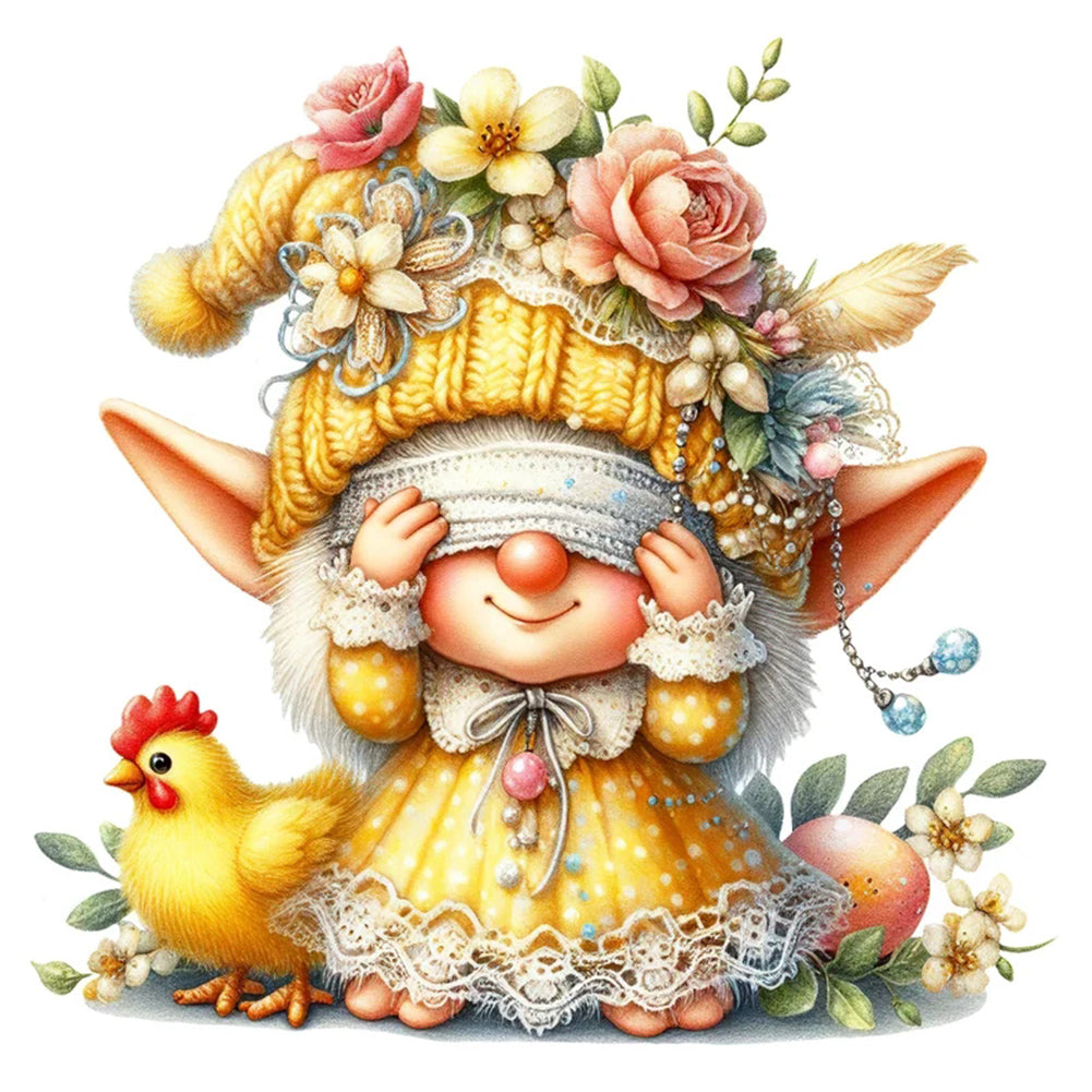 Diamond Painting - Full Round - easter gnome (30*30CM)