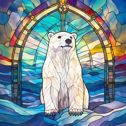 Diamond Painting - Full Round - polar polar bear glass art (30*30CM)