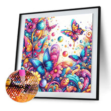 Load image into Gallery viewer, Diamond Painting - Full Round - flowers and butterflies (30*30CM)
