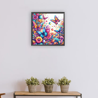 Diamond Painting - Full Round - flowers and butterflies (30*30CM)