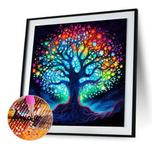 Load image into Gallery viewer, Diamond Painting - Full Round - Colorful tree of life at night (30*30CM)
