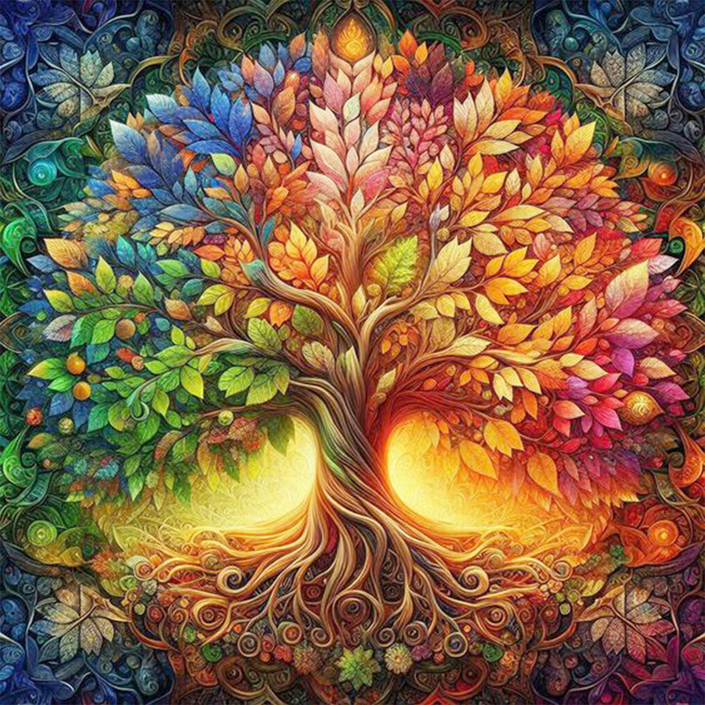 Diamond Painting - Full Round - colorful world tree of life (30*30CM)