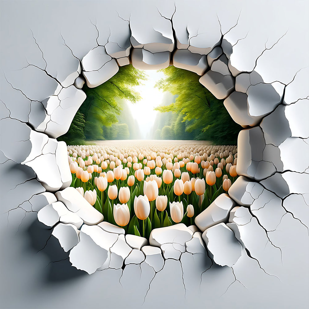 Diamond Painting - Full Round - garden outside wall (30*30CM)
