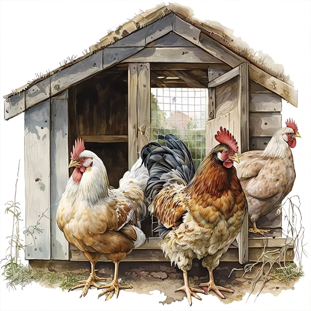 Diamond Painting - Full Round - farm rooster (30*30CM)