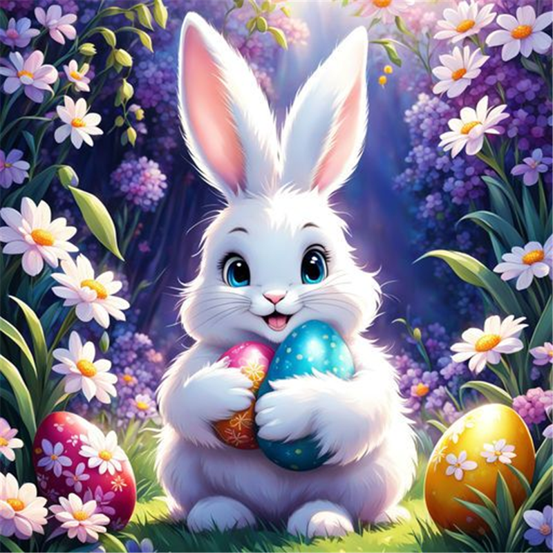 Diamond Painting - Full Round - easter bunny eggs (30*30CM)