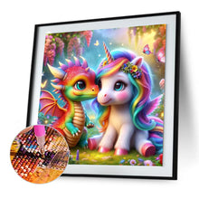 Load image into Gallery viewer, Diamond Painting - Full Round - Rainbow dragon and rainbow pony (30*30CM)
