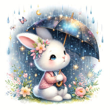Load image into Gallery viewer, Diamond Painting - Full Round - Rabbit holding umbrella (30*30CM)
