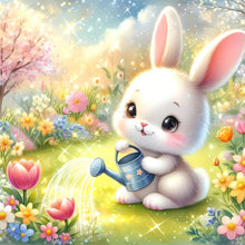Load image into Gallery viewer, Diamond Painting - Full Round - Rabbit watering flowers (30*30CM)

