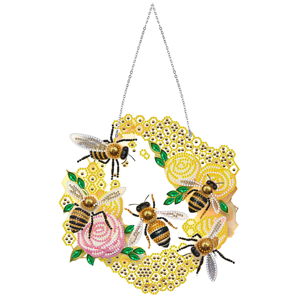 Single Side 5D Bird Cage Bee Ladybird Diamond Painting Dots Pendant Wall Decor