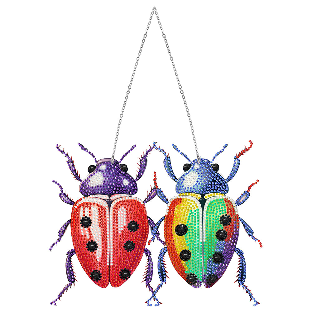 Single Side 5D Bird Cage Bee Ladybird Diamond Painting Dots Pendant Wall Decor