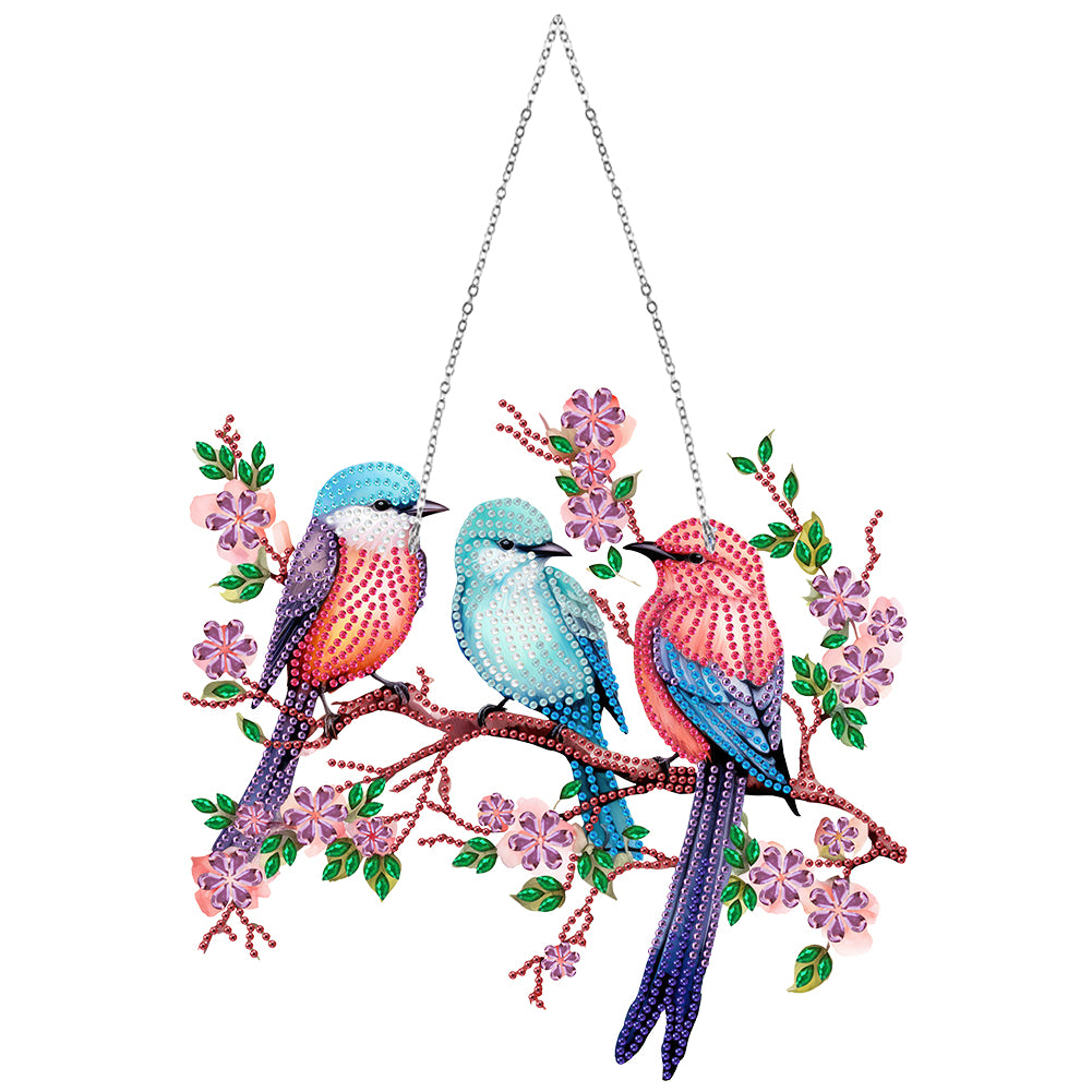 Single Side 5D Bird Cage Bee Ladybird Diamond Painting Dots Pendant Wall Decor