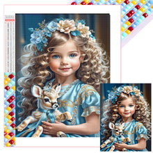Load image into Gallery viewer, Diamond Painting - Full Square - girl holding deer (30*40CM)
