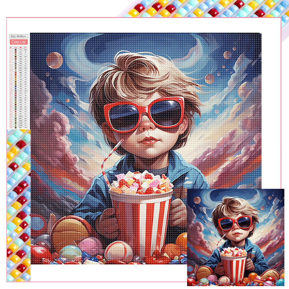 Diamond Painting - Full Square - popcorn kid (40*40CM)