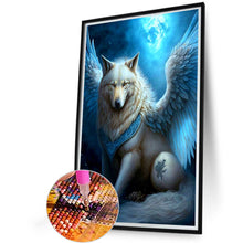 Load image into Gallery viewer, AB Diamond Painting - Full Round - white wolf with wings (40*60CM)
