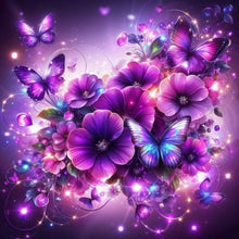 Load image into Gallery viewer, Diamond Painting - Full Round - Purple butterfly flower (30*30CM)
