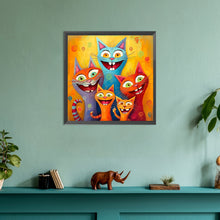 Load image into Gallery viewer, Diamond Painting - Full Round - cartoon cat group (30*30CM)

