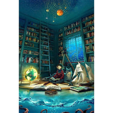 Load image into Gallery viewer, AB Diamond Painting - Full Round - girl in bookstore (40*60CM)
