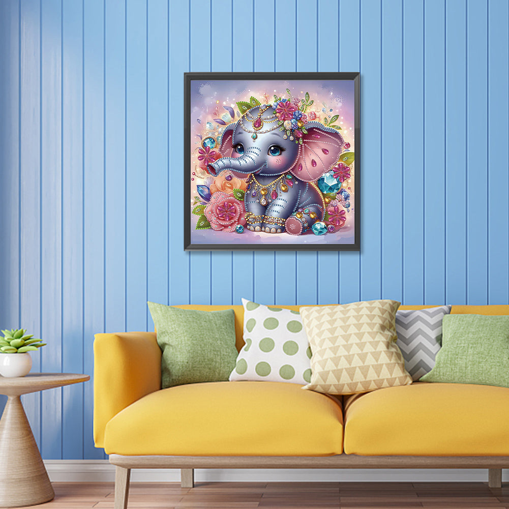 Diamond Painting - Partial Special Shaped - elephant (30*30CM)