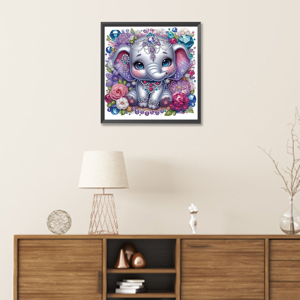 Diamond Painting - Partial Special Shaped - elephant (30*30CM)
