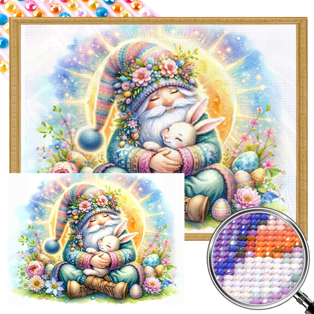 AB Diamond Painting - Full Round - Easter Gnome and Bunny (40*30CM)