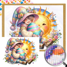 Load image into Gallery viewer, AB Diamond Painting - Full Round - Easter boy with colored eggs (40*30CM)
