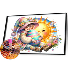 Load image into Gallery viewer, AB Diamond Painting - Full Round - Easter boy with colored eggs (40*30CM)
