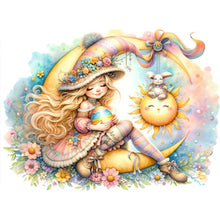 Load image into Gallery viewer, AB Diamond Painting - Full Round - Easter girl with colored eggs (40*30CM)
