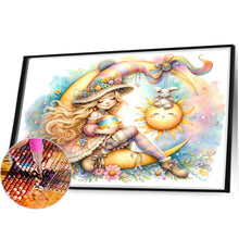 Load image into Gallery viewer, AB Diamond Painting - Full Round - Easter girl with colored eggs (40*30CM)
