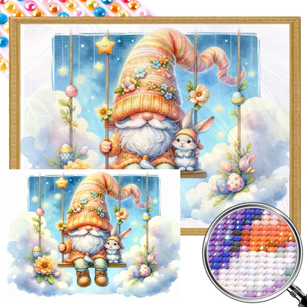 AB Diamond Painting - Full Round - Easter Swing Gnome (40*30CM)