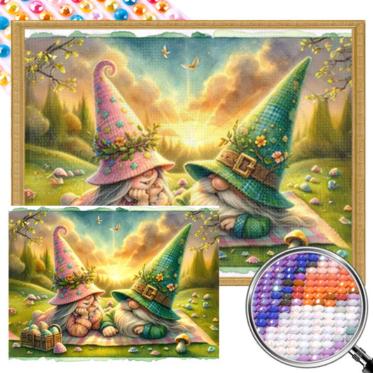 AB Diamond Painting - Full Round - Easter Gnome Chat (40*30CM)