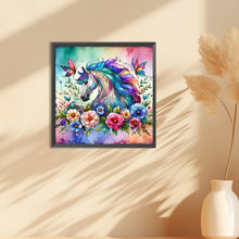 Load image into Gallery viewer, Diamond Painting - Full Round - flower unicorn (30*30CM)
