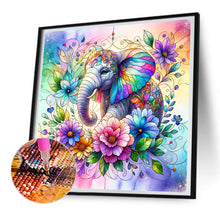 Load image into Gallery viewer, Diamond Painting - Full Round - flower elephant (30*30CM)
