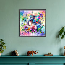 Load image into Gallery viewer, Diamond Painting - Full Round - flower elephant (30*30CM)
