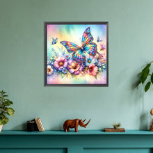 Load image into Gallery viewer, Diamond Painting - Full Round - flowers butterflies (30*30CM)
