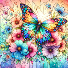 Load image into Gallery viewer, Diamond Painting - Full Round - flowers butterflies (30*30CM)

