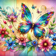 Load image into Gallery viewer, Diamond Painting - Full Round - flowers butterflies (30*30CM)
