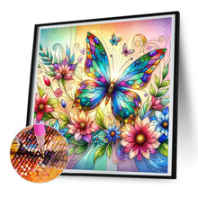 Load image into Gallery viewer, Diamond Painting - Full Round - flowers butterflies (30*30CM)
