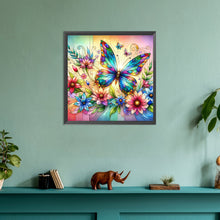 Load image into Gallery viewer, Diamond Painting - Full Round - flowers butterflies (30*30CM)

