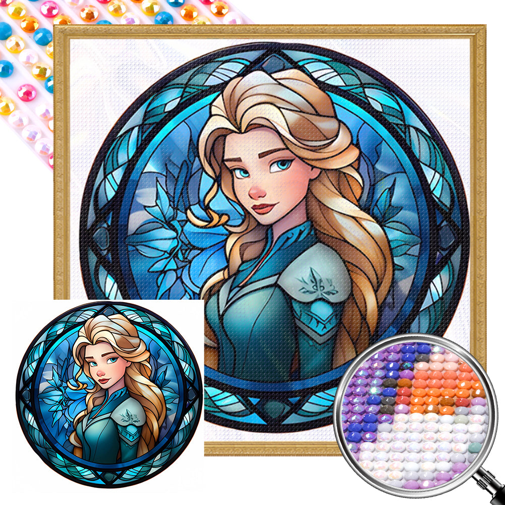 AB Diamond Painting - Full Round - Glass Art Disney Princess-Princess Anna (40*40CM)